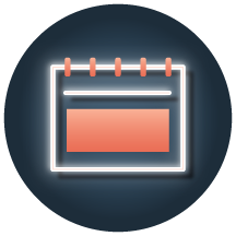 Calendar neon sign icon
