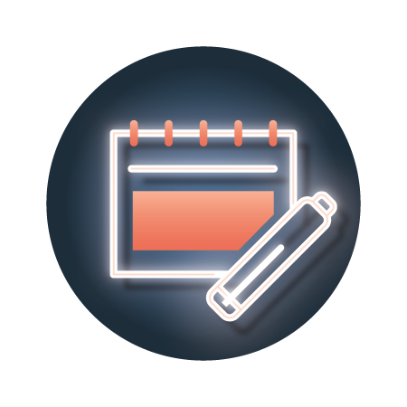 Icon of calendar with an autoinjector.