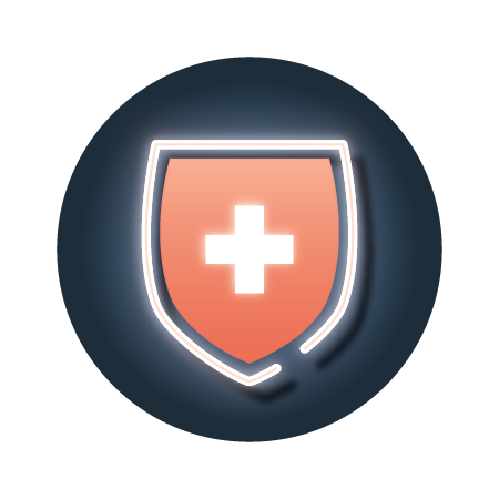 Medical shield icon.