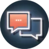 Comment box neon sign icon